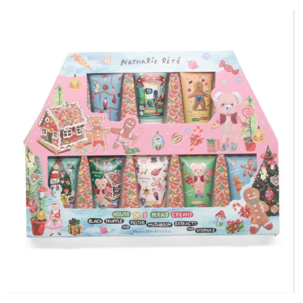 Heathcote & Ivory Nathalie Lete Holiday House of Hand Cream Set. 8 1 oz bottles!
